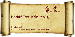 Hodács Károly névjegykártya