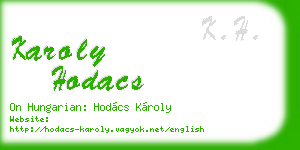 karoly hodacs business card